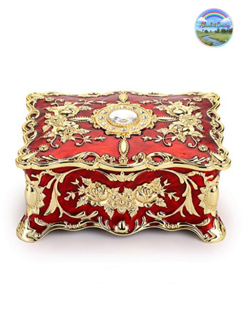 Hipiwe 2 Layer Vintage Jewelry Box Large Metal Treasure Chest Csase